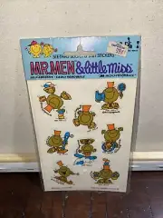 1972 SCRATCH N SNIFF MR. MEN AND LITTLE MISS STICKERS SEE THRU MARK 1 Mr. Silly
