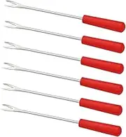COLLBATH 6pcs Stainless Steel BBQ Tools Set Forks Skewers Dipping Fork Corn Holders Outdoor Picnic Camping