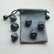 10 PCS Sided D10 RPG D&D Game Gaming Dice bag Set die black Color 1-10