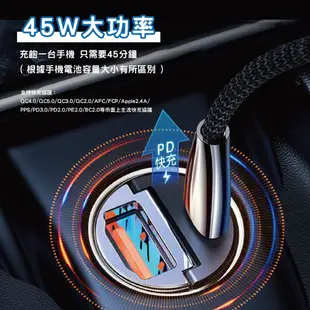 宏晉 迷你45W車用充電器 汽車車充 Type-C+USB-A 車充 雙Type-C 快充 手機充電 雙USB接口