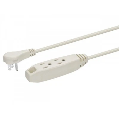 Monoprice 44318 MONOPRICE 3-OUTLET FLAT PLUG HOUSEHOLD EXTENSION CORD_16AWG_13A_
