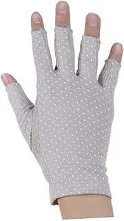 [ANDRESLAD] Half Finger Protective Cycling Gloves Women's Uv Gloves Ultra-Thin Sunblock Driving Climbing Riding Grey