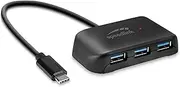 Speedlink Snappy EVO 4 Port USB Hub - Passive USB-C 3.1 Gen 1 Hub with 3X USB-A and 1x USB-C for Fast Data Transfer with up to 5 Gbps, Connection via USB-C, Black