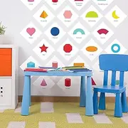 Epakh 20 pcs Shapes Wall Decals for Classroom Shapes Wall Stickers Educational Learning Geometry Art Decals for Toddlers Kids Room Classroom Playroom Nursery Preschool Daycare Kindergarten