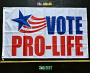 Pro Life Flag FREE FIRST CLASS SHIP Pray To End Abortion Vote 1 S 2024 Sign 3x5'