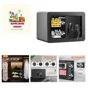 Safe, , Steel Security Safe with Digital Keypad and 2 Keys, Wall-Mounted Cabi...