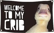 Welcome to My Crib Tapestry - Man Cave Funny Flags - Fashionable Yard Signs Parties Supplies, Versatile Decor for Dormitory, Living Room