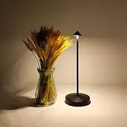 maglaw Rechargeable Cordless Table Lamp,Modern Black Battery Operated Table lamp,Portable LED Touch 2 Levels Brightness Dimmable Bar Lamp,Battery Powered Lamp for Bars,Restaurant,Living Room