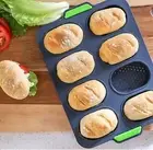 8 Mini Baguette Baking Tray Non-Stick Silicone French Bread Baking Mould Trays