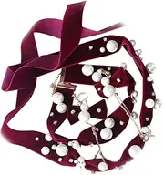 NOLITOY Chic Wine Red Pearl Studded Headband Set of Fashion Hair Band for Women Headdress Hair Decoration