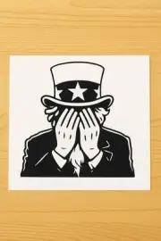 Uncle Sam Shameful weeping die cut Vinyl car decal sticker