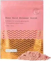 Frank Body Rose Gold Shimmer Scrub | Natural, Vegan, Cruelty Free Exfoliating Body Scrub Smooths, Exfoliates, and Hydrates with Sugar, Salt, Vitamin E, and Grapeseed Oil | 7.43 oz / 220 g