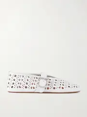 [Alaïa] Alaïa - Perforated Leather Ballet Flats - White - IT41 IT 41 White