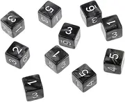 10pcs Dice Playing Games Multi-Sided D6 D10 D12 D20 Dices (Color : Black 16mm)