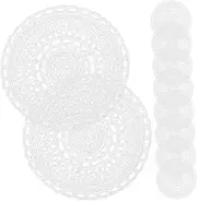 JEWEDECO 10pcs Lace Flower Coaster Fancy Lace Applique Embroidery Embroidery Patches for Clothing Decor Patch Table Mat Cute Cup Shabby Appliques for Clothing Cup Pads Cover Polyester