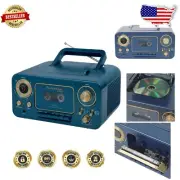 Compact Portable Stereo with Bluetooth, AM/FM Radio & Cassette Player/Recorder