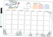 COMPUKAS Magnetic Whiteboard Calendar Dry Erase Weekly Planner for Home Office Includes Marker Reusable Easy to Apply Surfaces Stylish Decor for Organizing