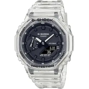 【CASIO 卡西歐】G-SHOCK 八角農家橡樹半透冰塊雙顯手錶 母親節 禮物(GA-2100SKE-7A)