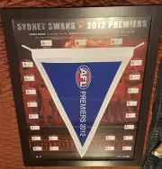 Ultra-Rare First Edition: Sydney Swans 2012 Premiership Signed Flag With AFL COA