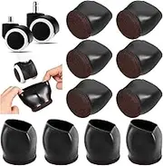 10PCS Wheel Stoppers for Rolling Furniture Feet Floor Protectors, 2 Inch Office Chair Wheel Stopper, Felt Furniture Caster Cups for Hardwood Floors, Anti-Scratch, Stop Chair from Rolling, Black