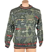 VTG 90s NWT COOGI Australia Cosby BIGGIE-MCGREGOR sweater EUC FIRE S VAPORWAVE