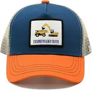 [MINYJHZ] Toddler Excavator Trucker Hat, Mesh Snapback Baseball Caps for Kids Ages 2-8