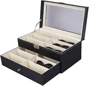 [HAMKVBPR] Sunglasses Storage Box Leather 12 Eyeglasses Case Sunglasses Storage Display Packaging Box Eyewear Display Case