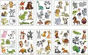 10 Sheets Children's Cartoon Jungle Animal Temporary Tattoos Cute Forest Friends Party Stickers
