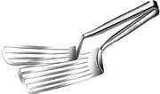 Flip Spatulas Tong Kitchen Gadget Multipurpose 2 in 1 Home Kitchen Cooking Tool Flip Spatulas for Burger Steak BBQ Meats Bread, Length 35.5 cm