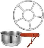 HAWILLOSCH Stainless Steel Hot Oil Pan Little Pot Tiny Spoon Milk Small Pot Coffee Pod Maker Butter Melting Pan Mini Metal Saucepan Simmering Pot Butter Warmers Small Butter Warmer Pot Silver