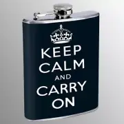 Keep Calm D13 8oz Stainless Steel Hip Flask