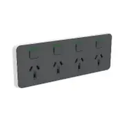 Clipsal Iconic Series Cover Frame - 4 Switches & 4 Sockets - 10 A - Horizontal - Anthracite - 3015/4C-AN