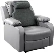 HOMBYS Sherpa Fleece Lumbar Support Pillow with Headrest for Recliner,Memory Foam Recliner Chair Cushion for Back Pain,Big High Back Support for Recliner with Chair Headrest for Elderly,Grey