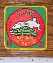 League of American Wheelmen LAW Bicycle Tortoise & Hare Bike Race Patch 1983