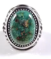 Derrick Gordon Navajo Sterling Silver Handmade Ring Four Leaf Clover Variscite