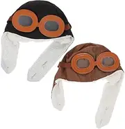 [OATIPHO] 2pcs Children Hats Cotton Warm Hats Kids Creative Pilots Design Hats