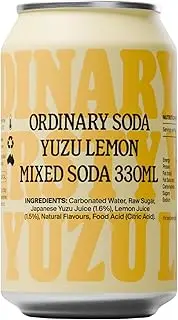 [Ordinary Soda] Natural Lo-Cal Yuzu Lemon Soda 12 x 330m – Australian-Made Lightly Refreshing With A Unique Citrus Flavour Soft Drink, High-Quality Yuzu Juice From The Japanese Hinterland, Low-Calorie