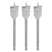 3Pcs Spade Drill Bit 1" Paddle Flat Bits Wood Hole Cutter Silver Tone