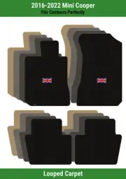 Lloyd Classic Loop Front & Rear Mats for '16-22 Mini Cooper w/British Flag (for: Mini)