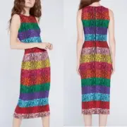 alice olivia rainbow dress size 6 new with tags