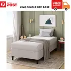 King Single Bed Base Smart Ensemble Metal Frame Mattress Foundation - White