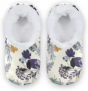 [Caihoyu] House Slippers for Kids Girls Boys Fuzzy Fleece Anti-Slip Rubber Sole Lightweight House Slipper Socks Bedroom Home Office Travel Yoga