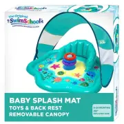 SwimSchool Baby Splash Play Mat with Adjustable Canopy – Inflatable Play Pool...