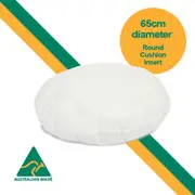 Aus Made ROUND 65cm Diameter Cushion Insert Polyester Premium Lofty Fibre