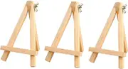 KALLORY 3 PCs Wooden Triangle Easel Stand Tabletop Display Frame for Photos Paintings Lightweight Durable Wood Bracket for