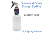 36 x Squeeze N Spray Bottle Garden Watering Kit Plastic Empty Spray Bottle 1L Hair