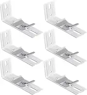 6 Pcs Vertical Blinds L Bracket Vertical Blind Wall Mount with Headrail 1-1/2" C Clamp Brackets 4" Outside Mounting Bracket Clips Vertical Blind Top Code Mounting (Sliver)