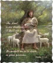 The Lord is My Shepherd Psalms 23:1 Inspirational Quilted Throw Blanket 50"x60"