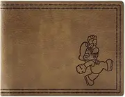[Mario Party] Mario Classic Pose Embossed Character Brown ID and Card Bi-Fold Wallet