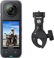 [insta360] X4 Motorcycle Handlebar Bundle - Waterproof 8K 360 Action Camera, 4K Wide-Angle Video, Invisible Selfie Stick Effect, Removable Lens Guards, 135 Min Battery Life, AI Editing, Stabilization